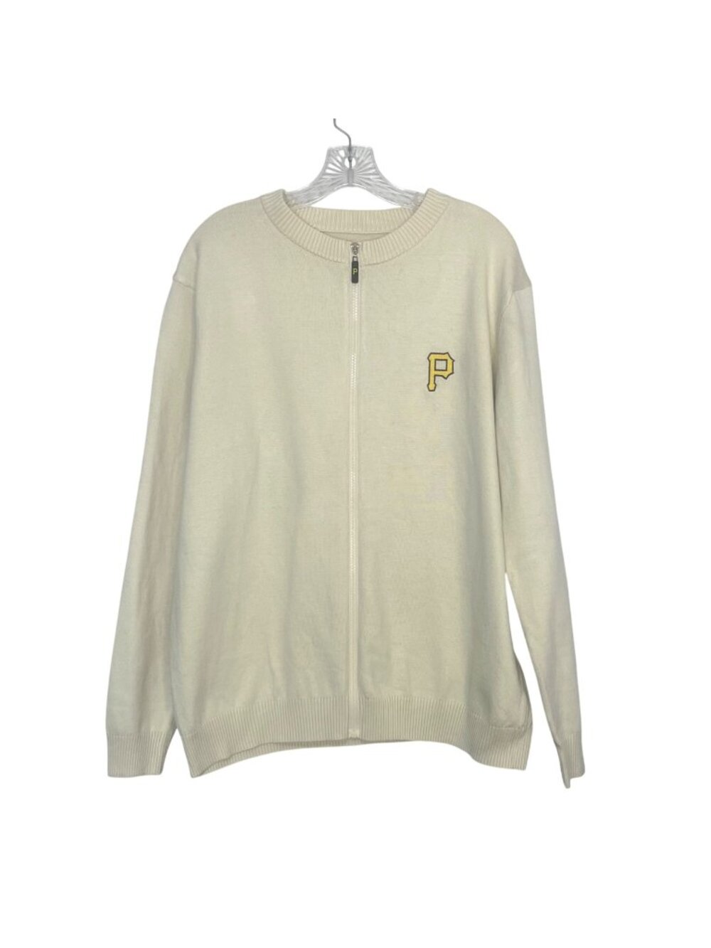 Pittsburgh Pirates PNC Bank Full‎ Zip Cardigan Sweater Mens XL Cream